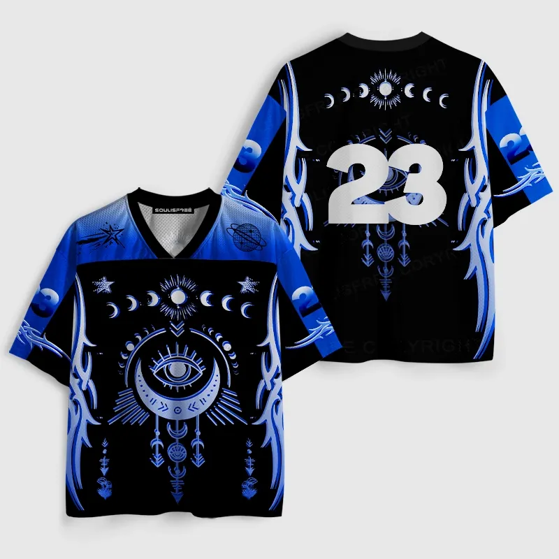 Soulisfree Lunar Eye Tribal Flame Illusion Mesh Jersey 