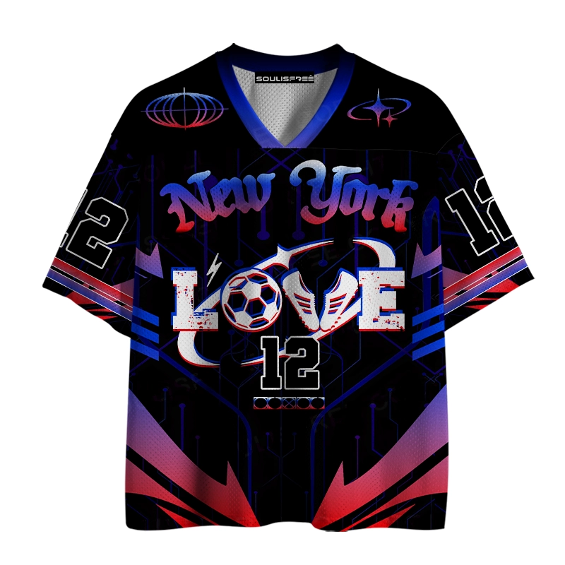 Soulisfree New York Love Soccer Illusion Mesh Jersey 