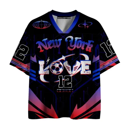 Soulisfree New York Love Soccer Illusion Mesh Jersey 