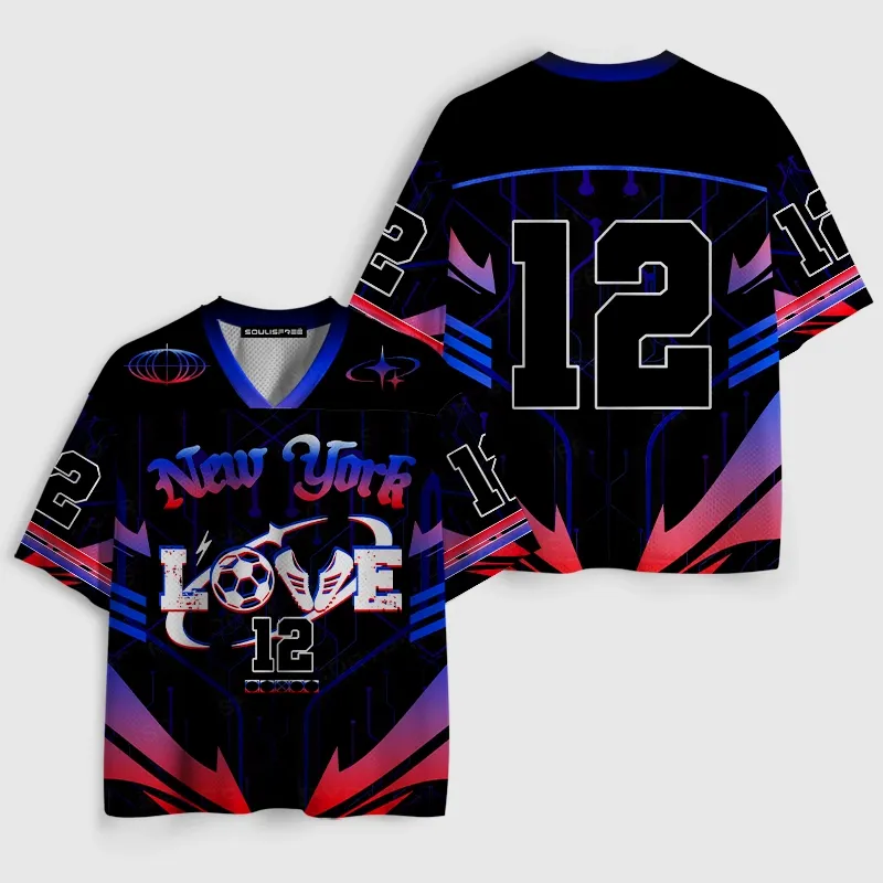 Soulisfree New York Love Soccer Illusion Mesh Jersey 