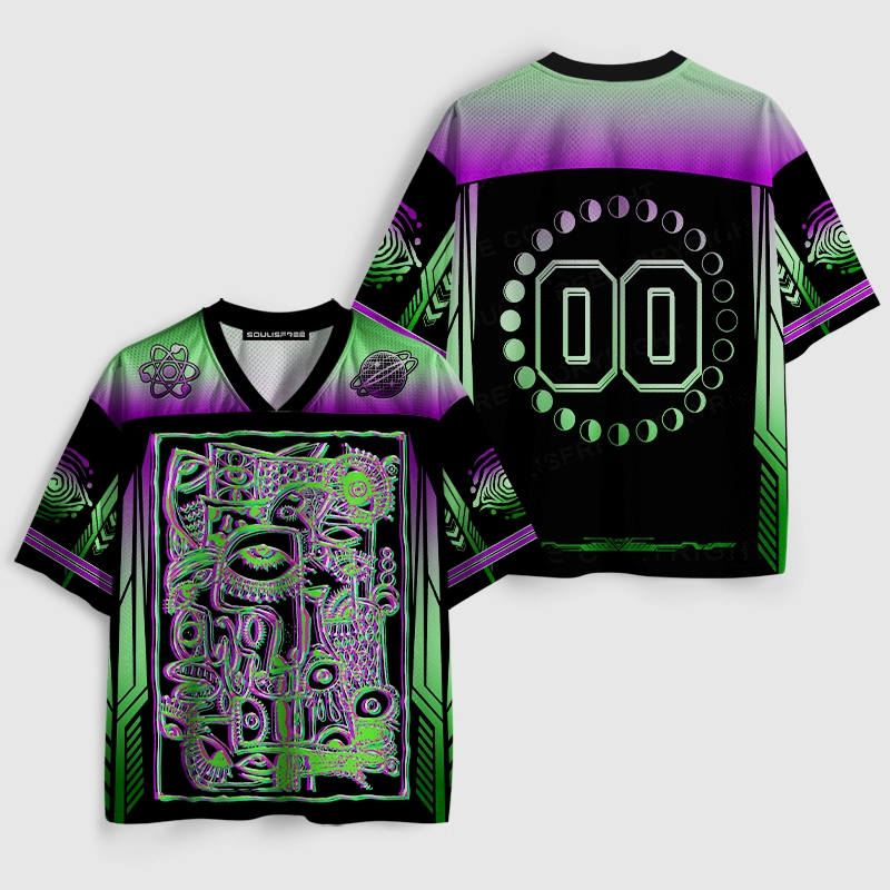 Soulisfree Cyber Glyph Neon Eye Mystic Illusion Mesh Jersey 