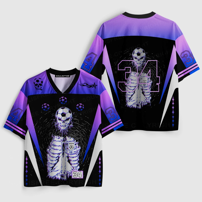 Soulisfree Cyber Skeleton Surreal Pitch Illusion Mesh Jersey 