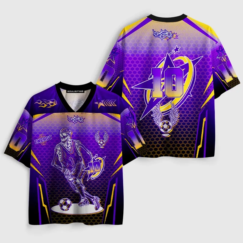 Soulisfree Radiant Bone Abstract Aura Illusion Mesh Jersey 