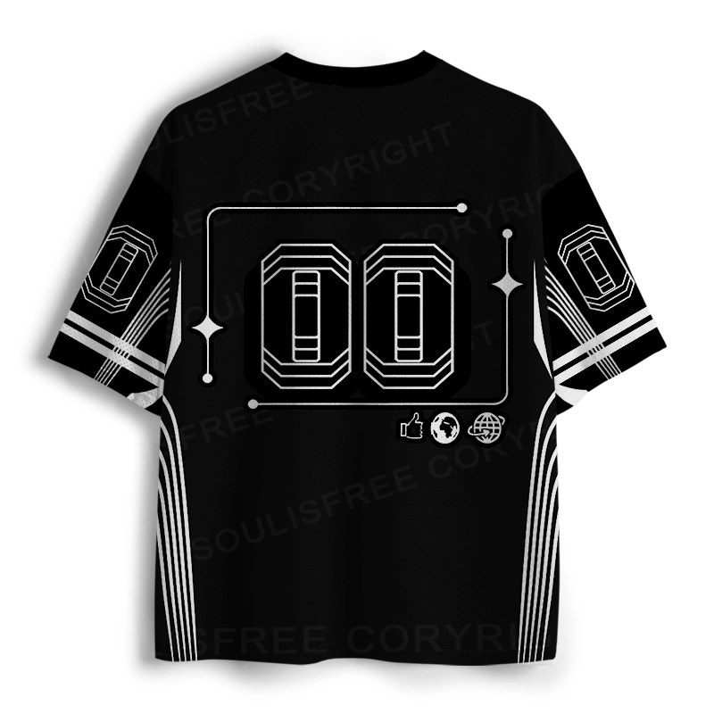 Soulisfree Digital Solitude Fractured Signal Illusion Mesh Jersey