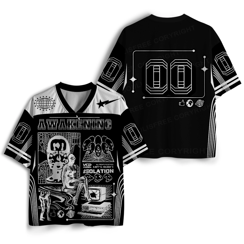 Soulisfree Digital Solitude Fractured Signal Illusion Mesh Jersey