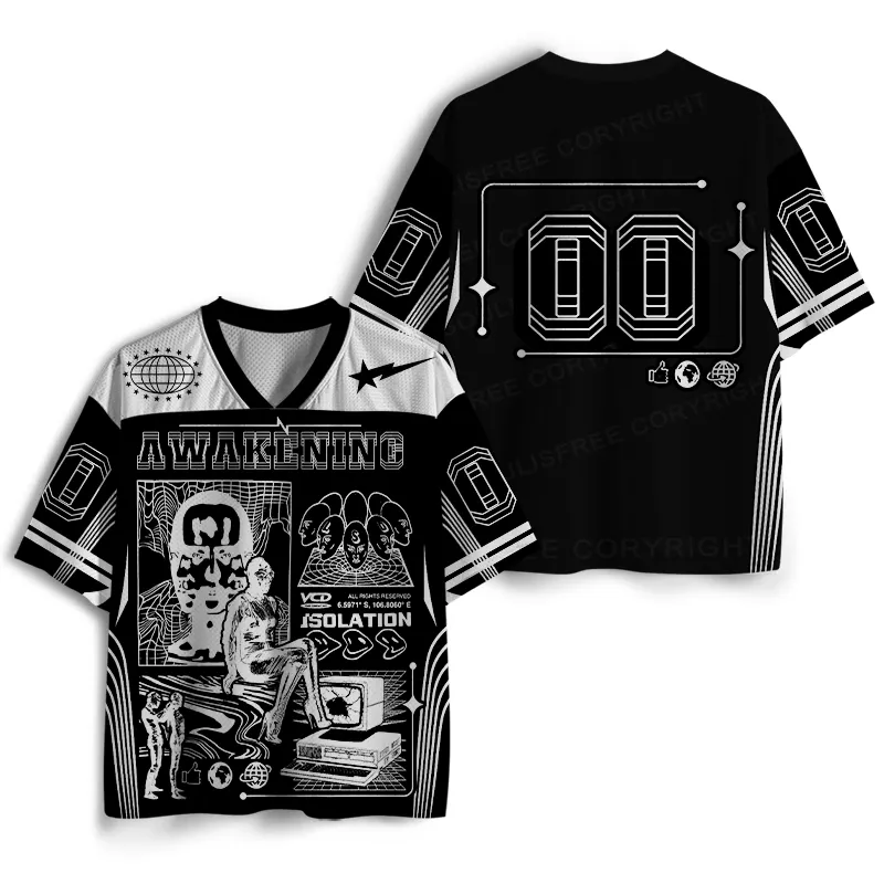 Soulisfree Digital Solitude Fractured Signal Illusion Mesh Jersey