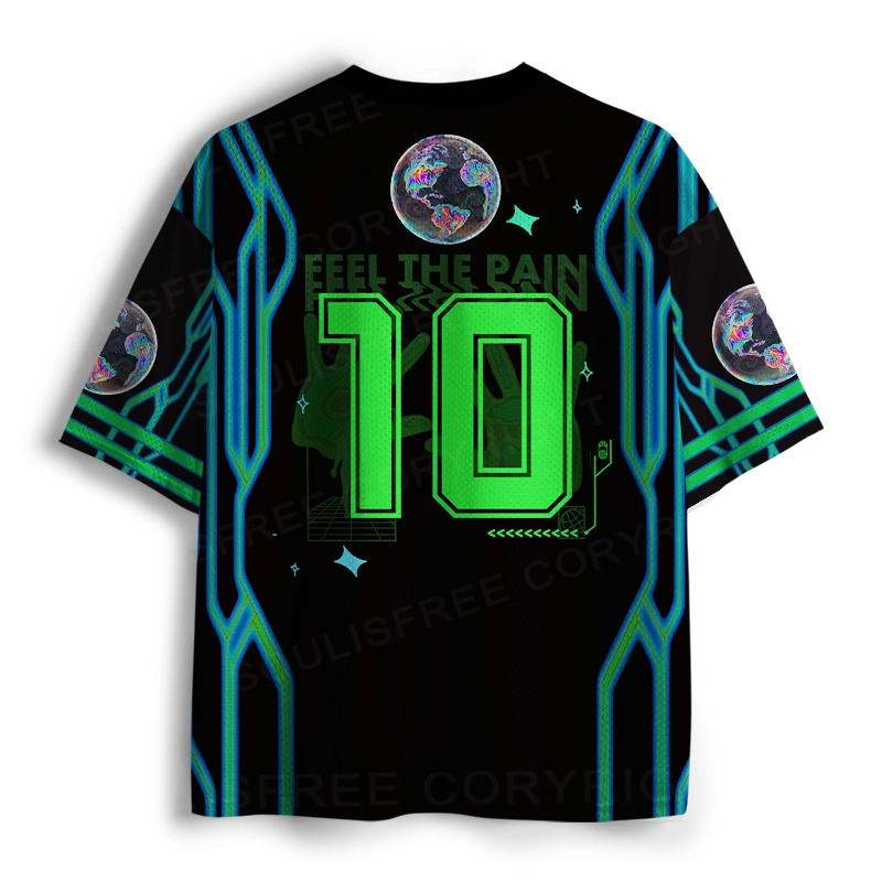 Soulisfree Neon Earth Handprint Emotional Resonance Mesh Jersey