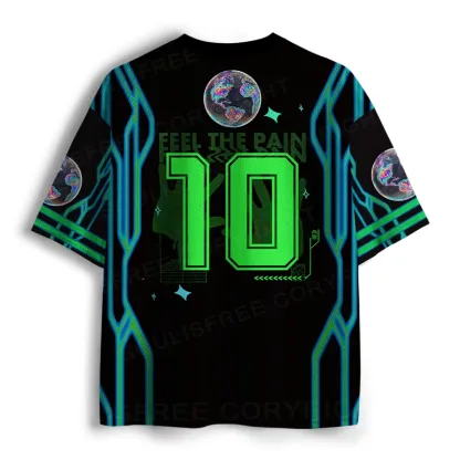 Soulisfree Neon Earth Handprint Emotional Resonance Mesh Jersey