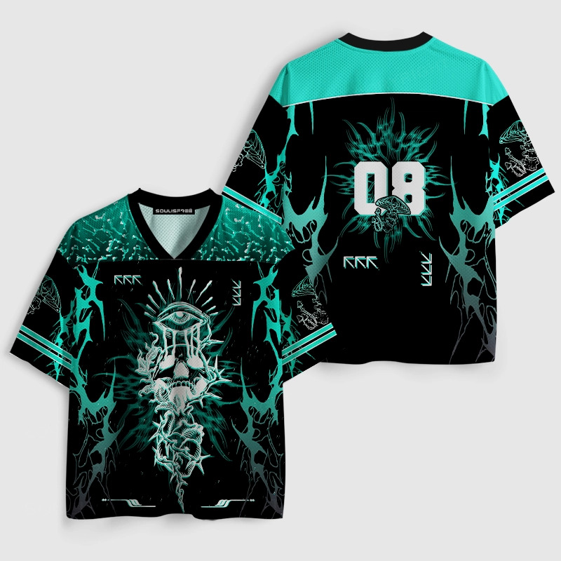 Soulisfree Glitch Matrix Dual Tone Frame Mesh Jersey