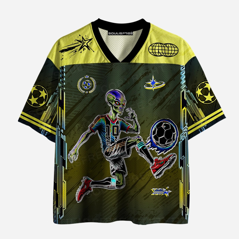 Designed Soulisfree Glitch Matrix Dual Tone Frame Mesh Jersey | Soulisfree