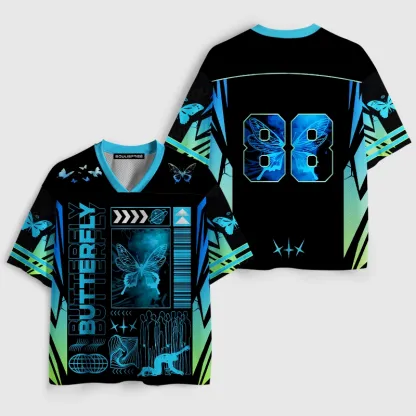 Soulisfree Butterfly Code Flux Digital Metamorphosis Aesthetic Illusion Mesh Jersey