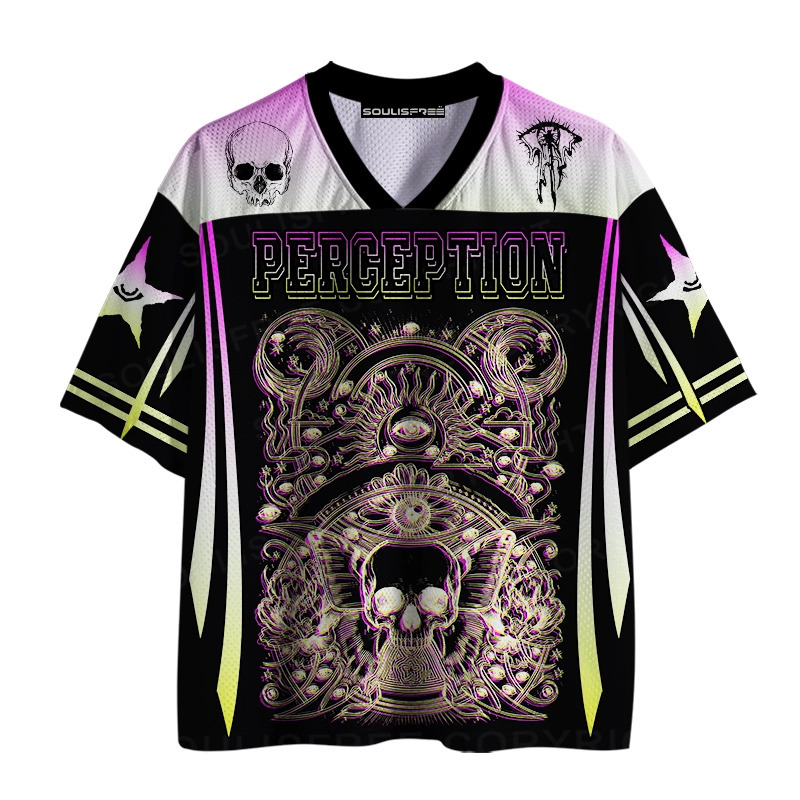 Designed Soulisfree Glitch Matrix Dual Tone Frame Mesh Jersey | Soulisfree