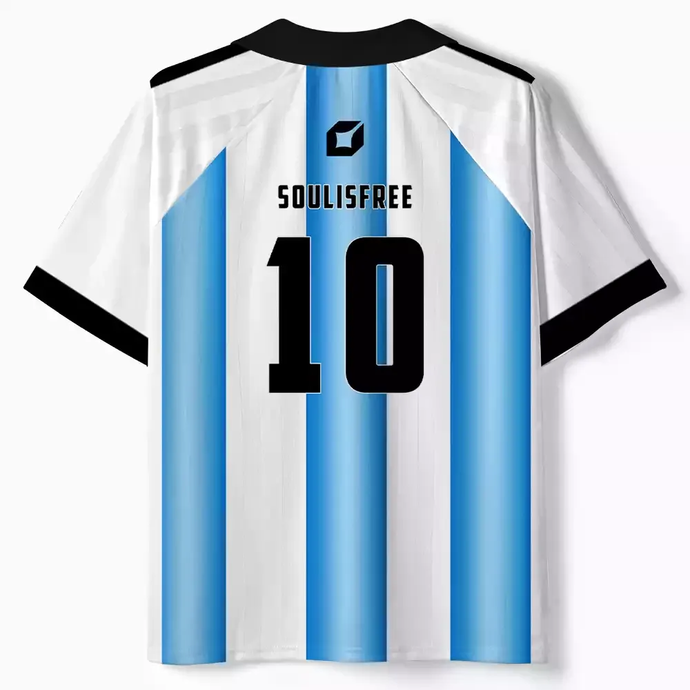 Soulisfree Celestial Stripes Collar Polo Jersey