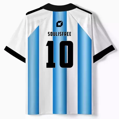 Soulisfree Celestial Stripes Collar Polo Jersey