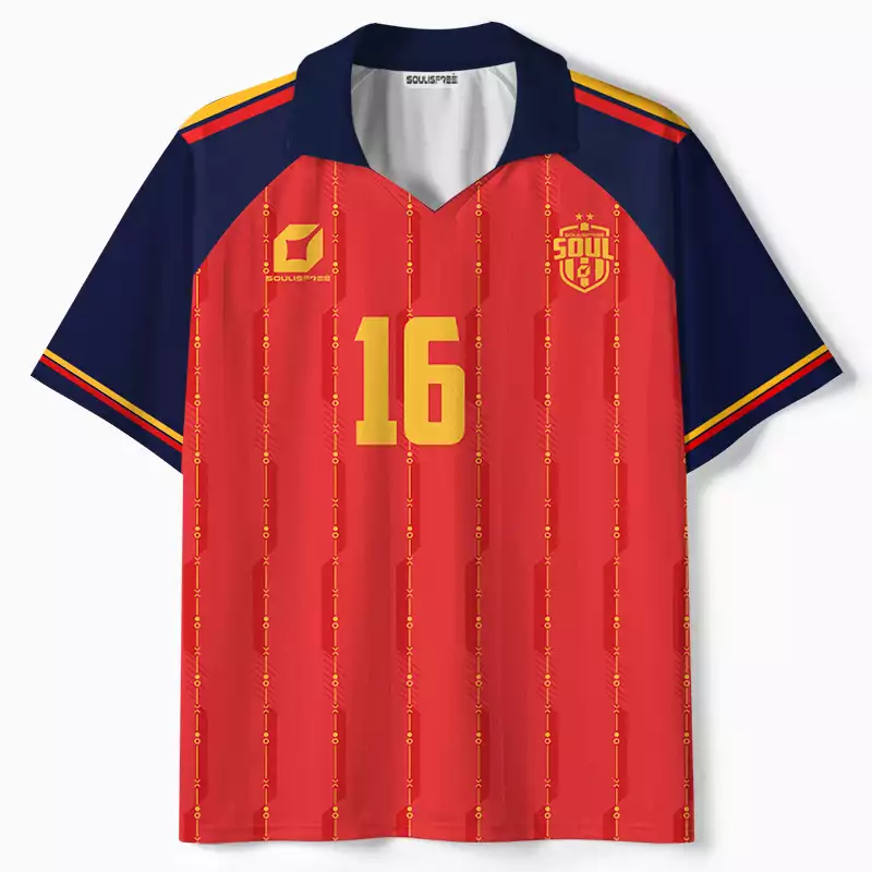 Soulisfree Crimson Force  Collar Polo Jersey