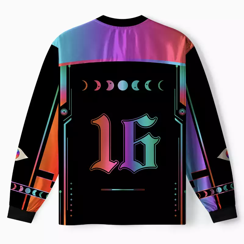 [Copy]Soulisfree Mushroom of Rainbow Optic Lines Illusion Long Sleeve Jersey