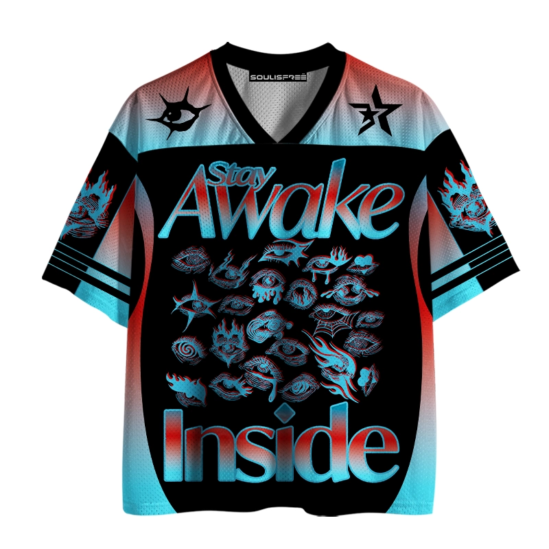 Soulisfree Stay Awake Inside Gradient Mesh Jersey