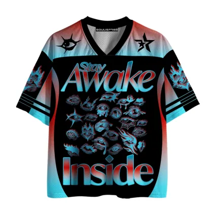 Soulisfree Stay Awake Inside Gradient Mesh Jersey