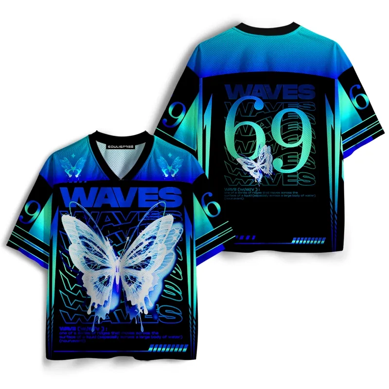 Soulisfree Waves Butterfly Gradient  Mesh Jersey