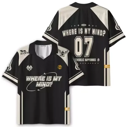 Where Is My Brain Polo Collar Unisex Jersey