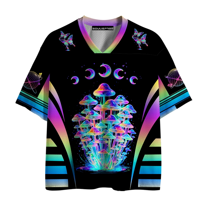 Soulisfree Rainbow Mushroom Mesh Jersey