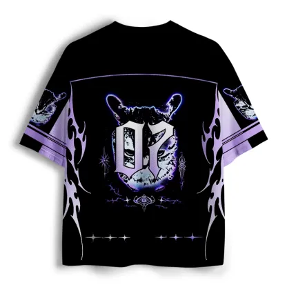 Soulisfree Purple Tribal Cat Mesh Jersey