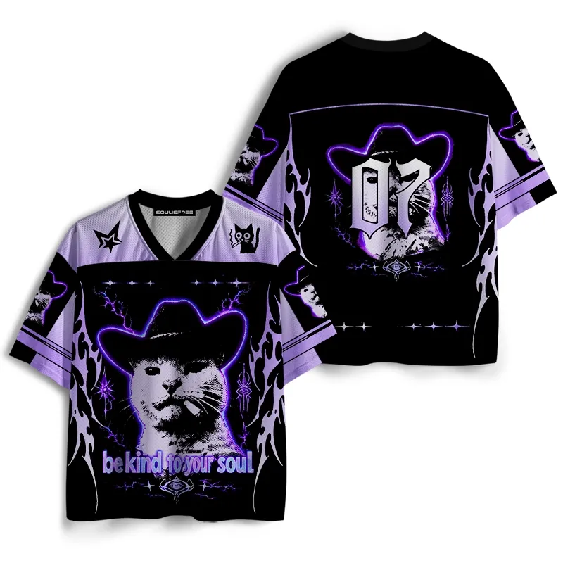 Soulisfree Cowboy Cat Mesh Jersey