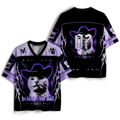 Soulisfree Cowboy Cat Mesh Jersey