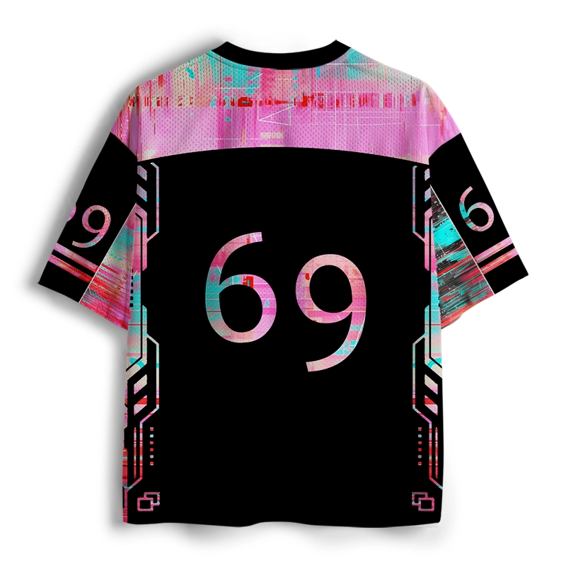 Soulisfree Neon Glitch Cyber Cat Mesh Jersey