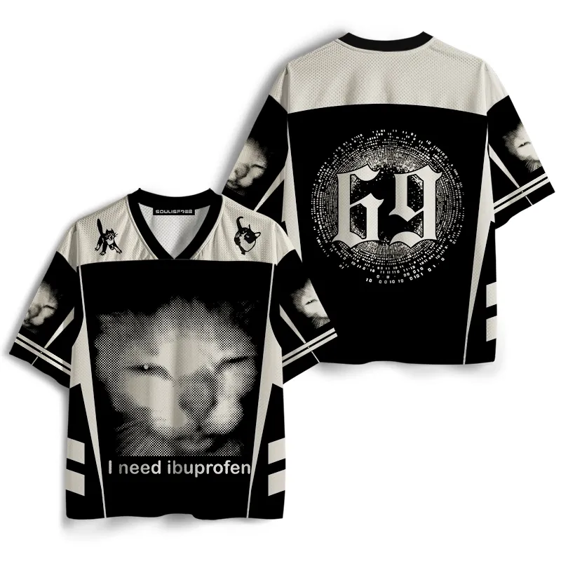 Soulisfree Tired Cat Humor Mesh Jersey