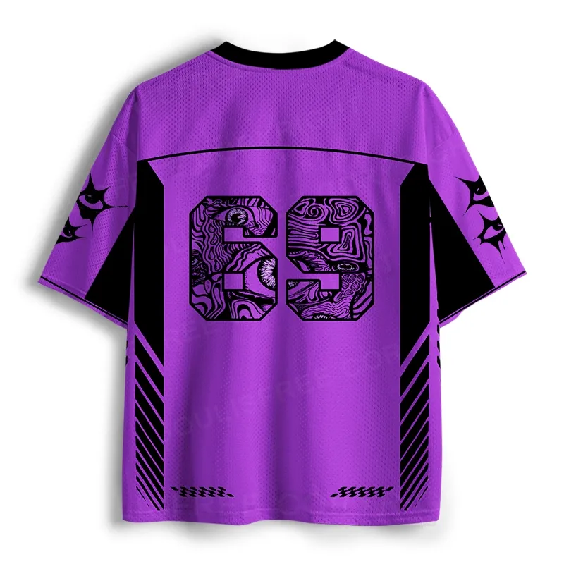 Soulisfree Psychedelic Gaze Grid Mesh Jersey