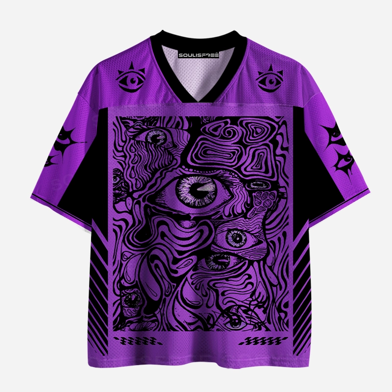 Soulisfree Psychedelic Gaze Grid Mesh Jersey