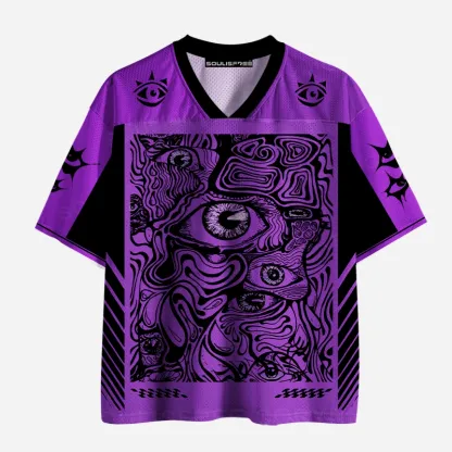 Soulisfree Psychedelic Gaze Grid Mesh Jersey