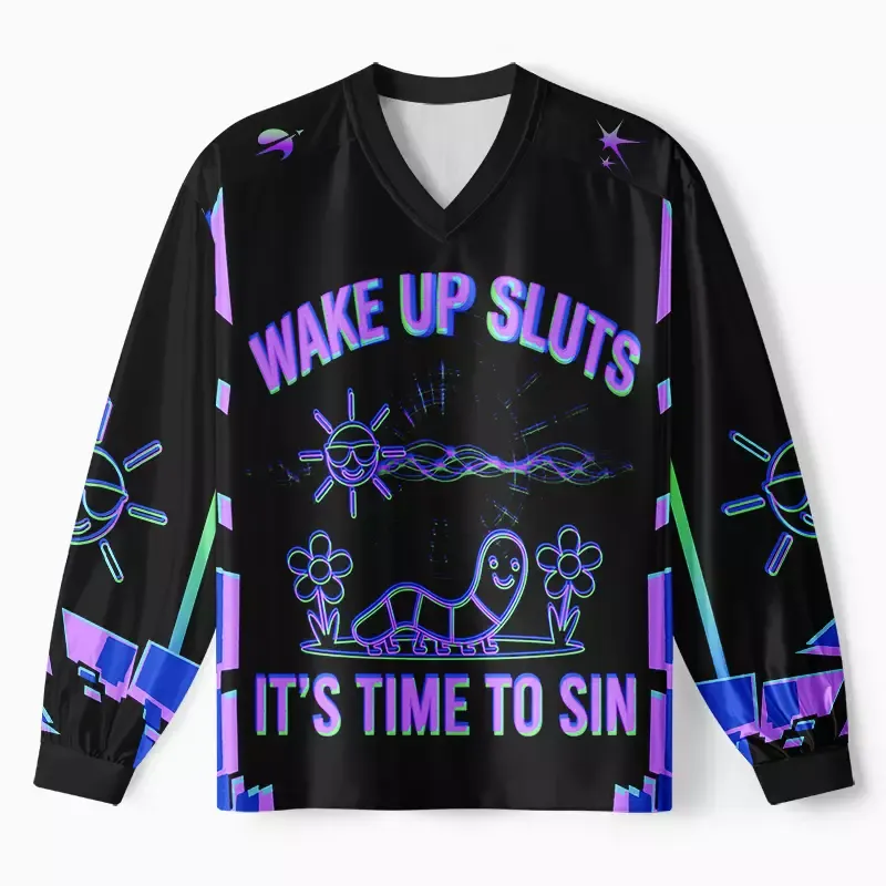 Designed Soulisfree WAKE UP SLUTS IT'S TIME TO SIN Long Sleeve Jersey