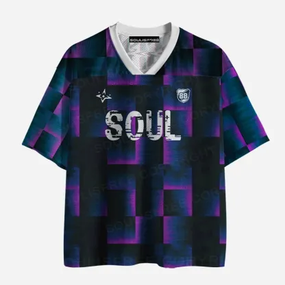 Soulisfree Glitch Plaid Unchained Soul Mesh Jersey