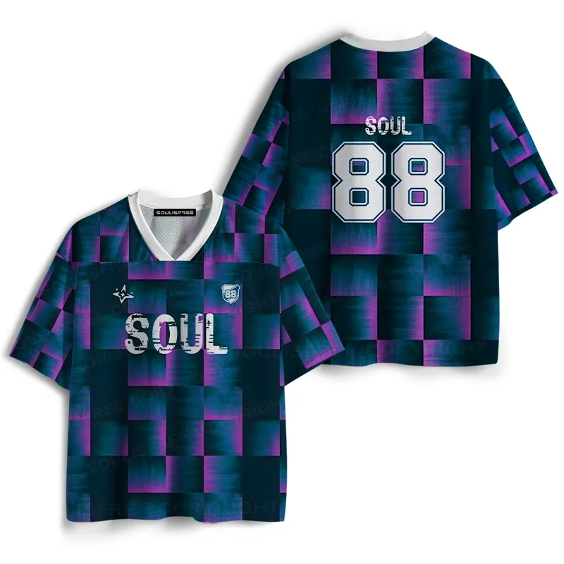 Soulisfree Glitch Plaid Unchained Soul Mesh Jersey