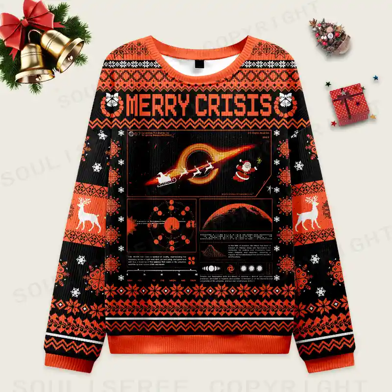 Personalized The Mystery Of Black Holes Mesh Jersey Ugly Christmas Knit Sweatshirt
