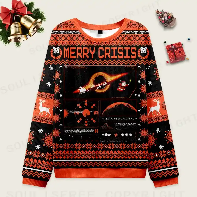 Personalized The Mystery Of Black Holes Mesh Jersey Ugly Christmas Knit Sweatshirt