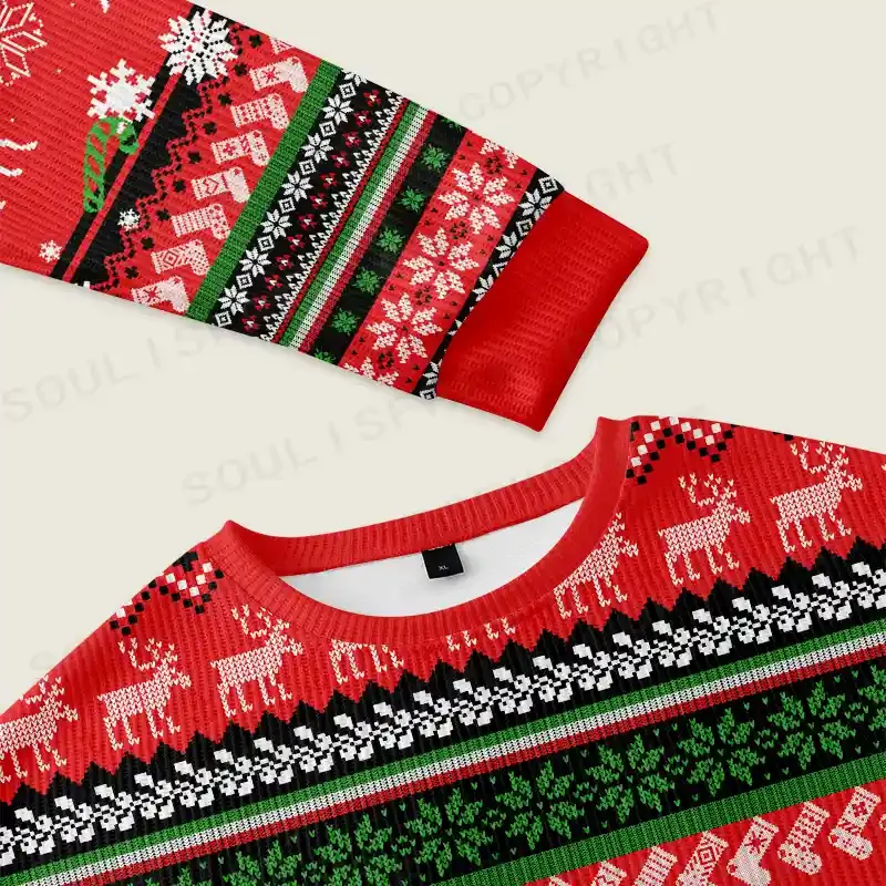 Psychedelic Eye Ugly Christmas Knit Sweatshirt