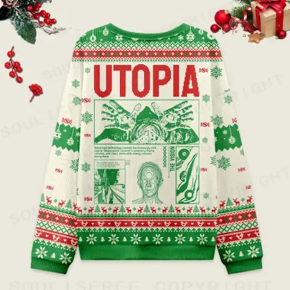 Yearning For Utopia Ugly Christmas Knit Sweatshirt
