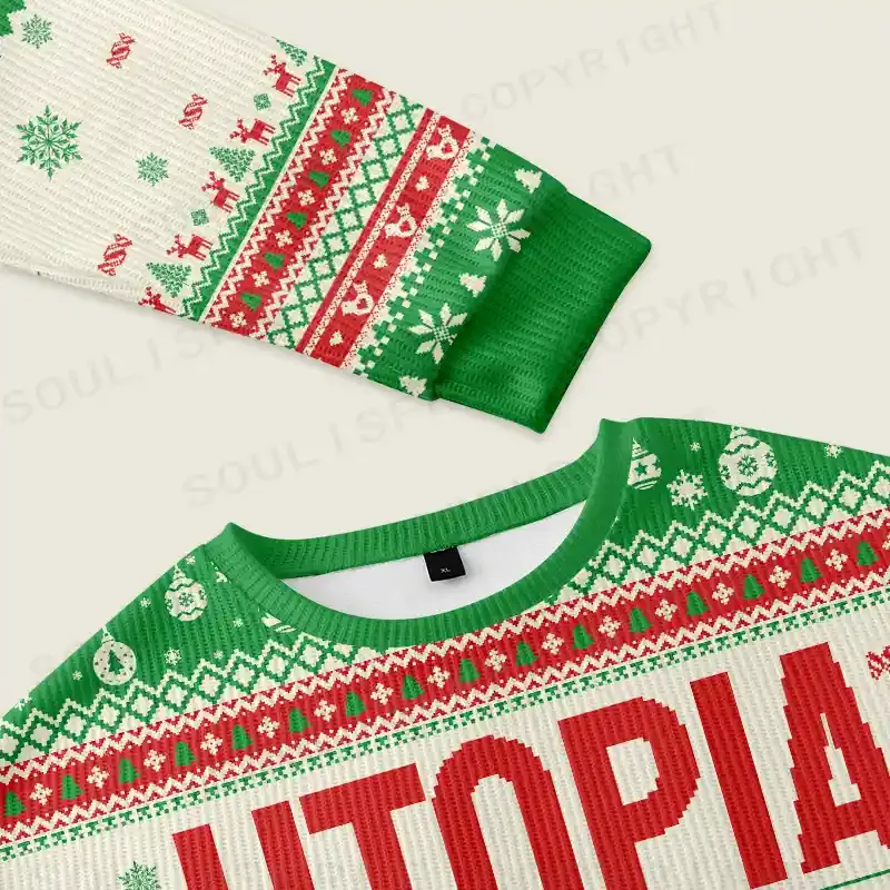 Yearning For Utopia Ugly Christmas Knit Sweatshirt
