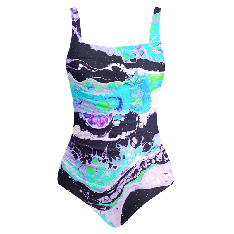 Soulisfree Cosmic Fluid Swirl Galaxy One‑Piece Swimsuit