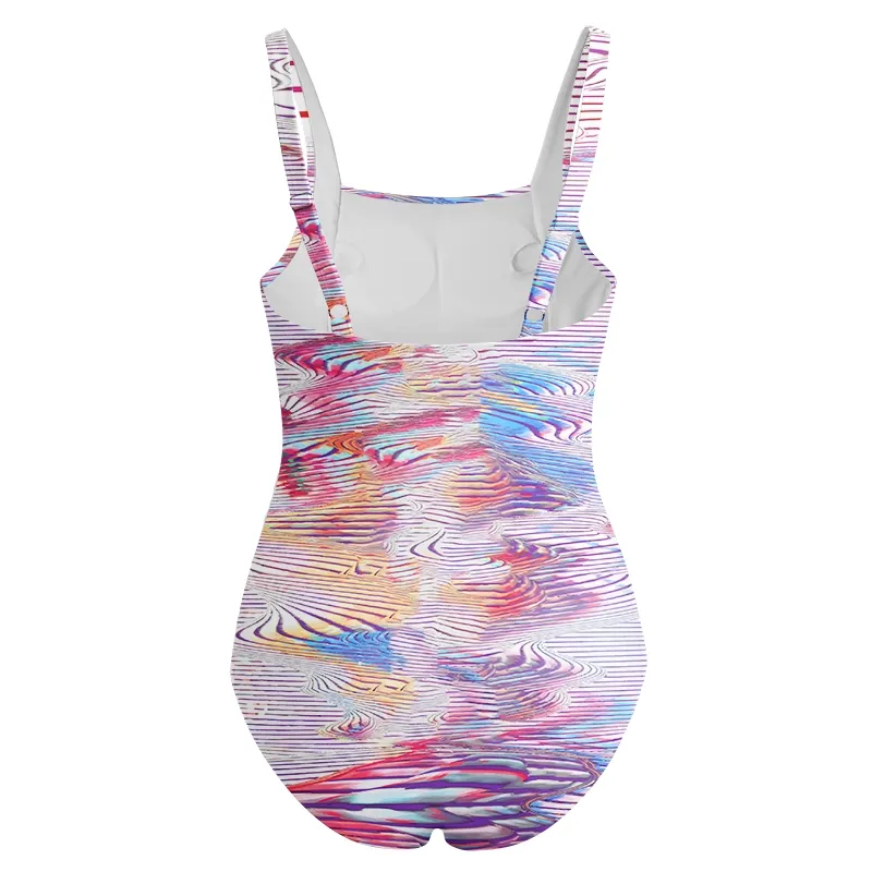 Soulisfree Trippy Liquid Swirl Galaxy One‑Piece Swimsuit