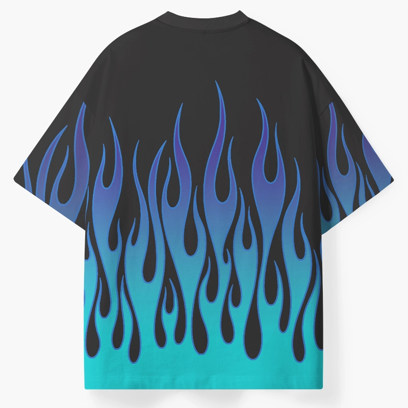 Soulisfree  Ice Blue Flames ECO‑PERF Graphic Tee