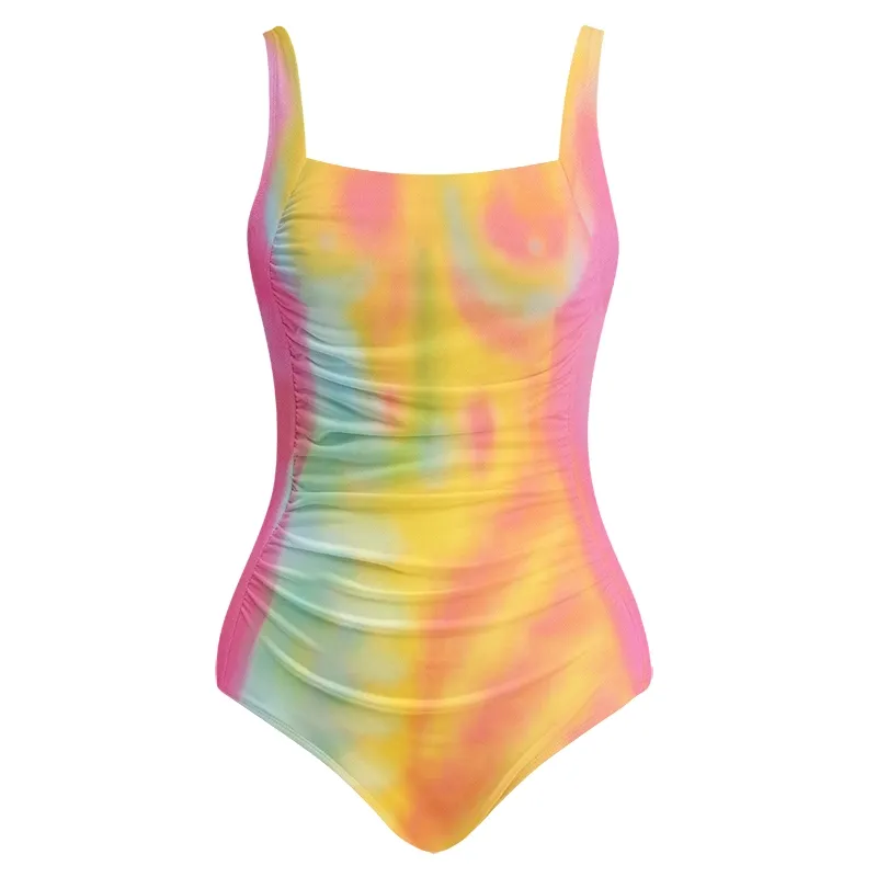 Soulisfree Dreamy Iridescent Tie Dye Galaxy One‑Piece Swimsuit