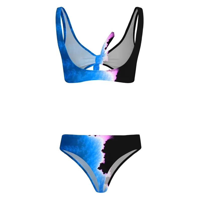 Soulisfree Cosmic Nebula Edge Glitch Bow Bikini