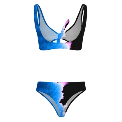 Soulisfree Cosmic Nebula Edge Glitch Bow Bikini