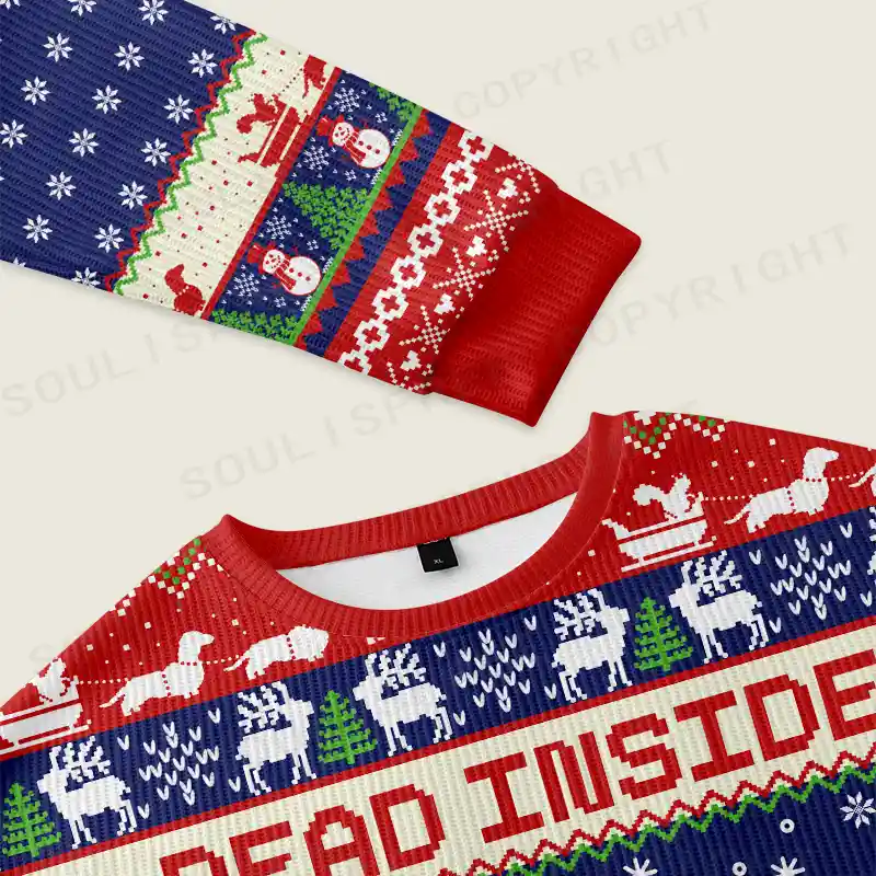 Dead Inside but Jolly AF Ugly Christmas Sweater Ugly Christmas Knit Sweatshirt