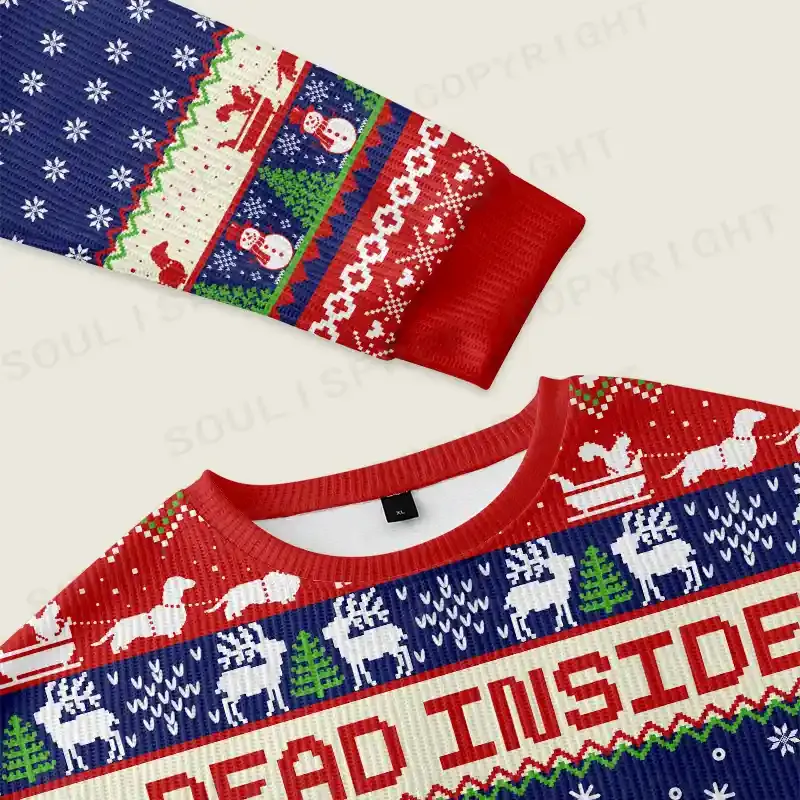 Dead Inside but Jolly AF Ugly Christmas Sweater Ugly Christmas Knit Sweatshirt