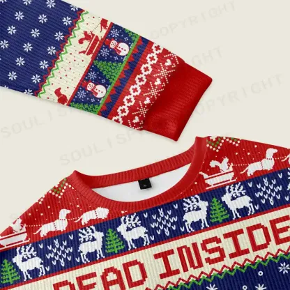Dead Inside but Jolly AF Ugly Christmas Sweater Ugly Christmas Knit Sweatshirt